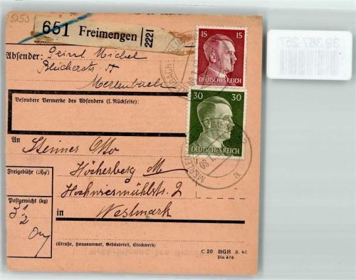 Freilingen Paketkarte