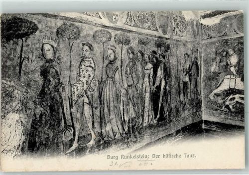 Bozen 1906 Der höfische Tanz Burg Runkelstein Stempel