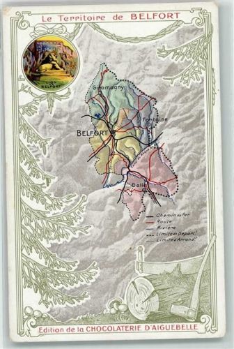 90000 Belfort Künstlerkarte Le Territoire Lion Edition Chocolaterie d´ Aiguebelle