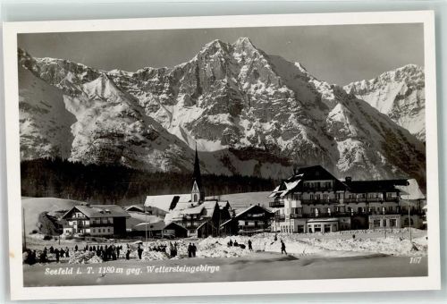 Seefeld Winter gegen Wettersteingebirge