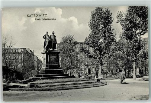 Kattowitz Zwei Kaiserdenkmal Pickelhaube