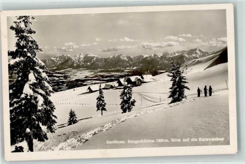 Gerlitzen Bergerhütten 1800 m Blick auf die Karawanken Schnee Winter Ski