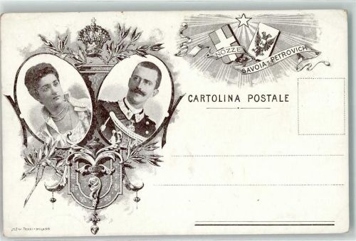 Nozze Savoia Petrovich Wappen König Viktor Emanuel S.M. Helene