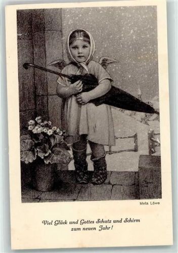 Neujahr Engel Regenschirm Verlag Girtauner Schweiz RS Fleck Nr. 134