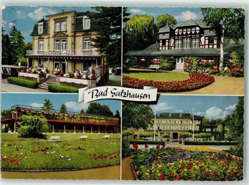 Bad Salzhausen Park-Cafe Badehaus Saline Kurhaus Blumenwiese