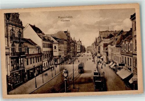 Mannheim Planken Straßenbahn AK