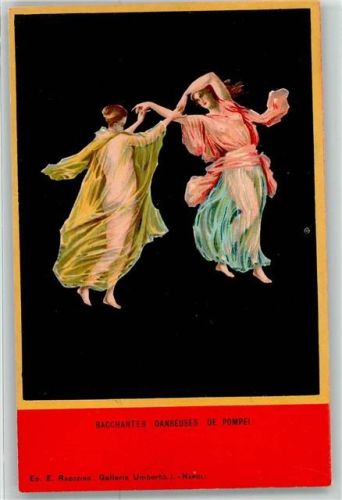 Bacchantes Danseuses de Pompei sign.E.Rasozino Gallerie Umberto I