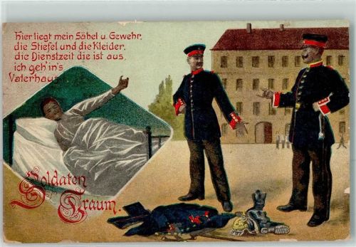 1912 Soldatentraum Spruch Verlag Hachler Serie 416 Nr.1