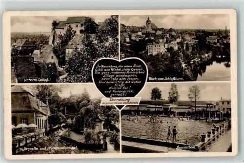 Ronneburg Unterm Schloss Blick vom Schlossturm Urquelle Sommerbad