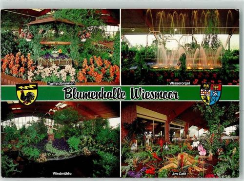 Wiesmoor Blumenhalle Torffeldbrunnen Wasserorgel Windmühle Cafe
