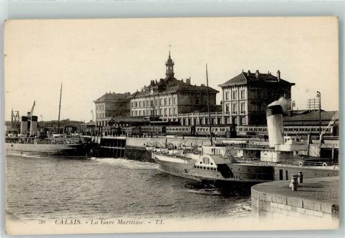 Calais Raddampfer Dampfer Hafen Eisenbahn