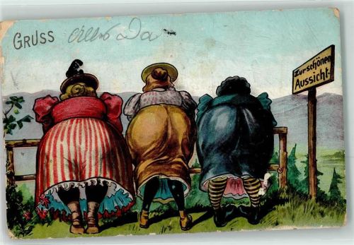 Frauen Hinterteil Zur schönen Aussicht Gruss