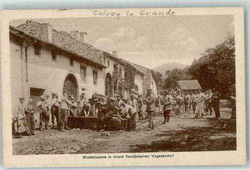 Colroy-la-Grande 1915 Straßenscene in einem französischen Vogesendorf Uniform Ort handschriftlich