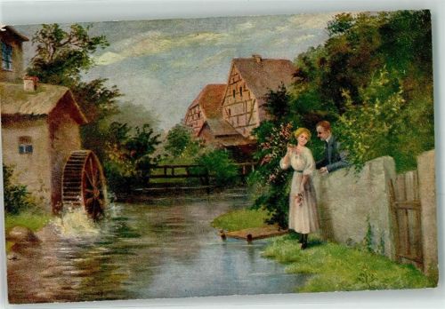 1920 Die Mühle am Bach sign.F.Holm WB SS Meistergalerie Nr.6271