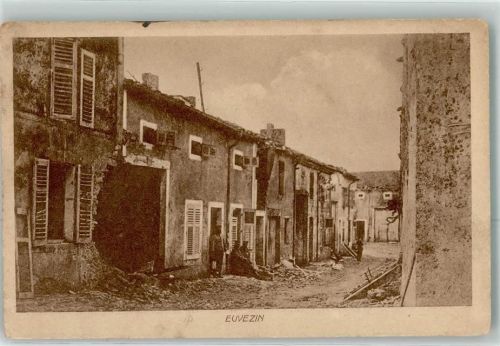 54470 Euvezin 1917 - Männer Trümmer Feldpost 904 Bayer. Fernsprechabteilung 4