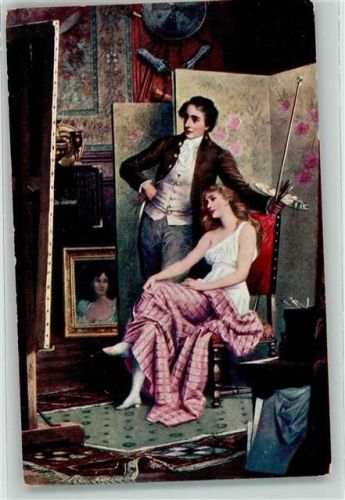 Im Atelier sign. Schweninger Salon J.P.P Nr.1129 Erotik