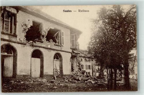 Saales Rathaus Zerstörung Krieg Feldpost 30. Reserve Div.