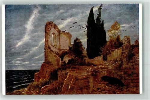 Ruine am Meer sign.A.Böckling Bruckmanns Karte Nr.7