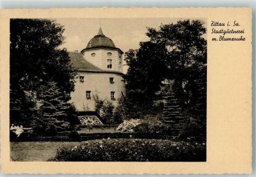 Zittau WK II Stadtgärtnerei m. Blumenuhr