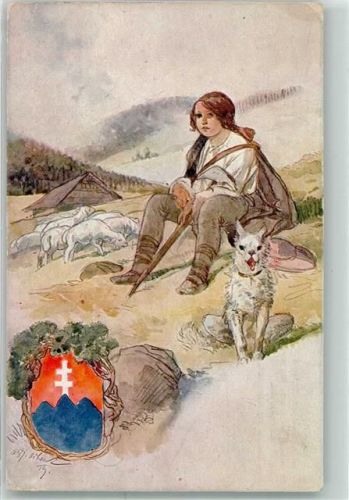 sign.Krivani Pod. Slovakischer Junge Schafe Hund GZ Nr.0175