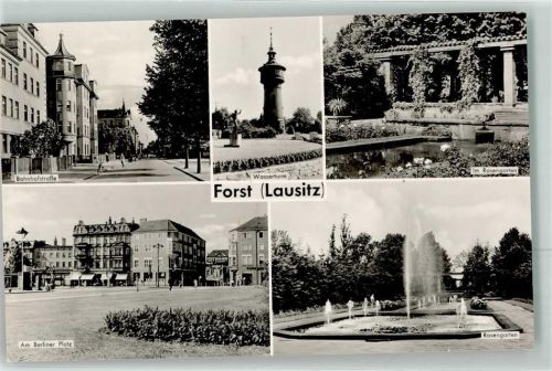 Forst Berliner Platz Bahnhofstraße Rosengarten Wasserspiele Wasserturm