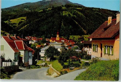 Anger Dorfstraße mit Pfarrkirche nur Scan beschnitten