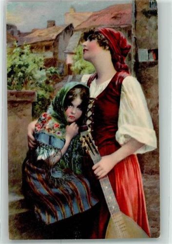 Frau Mädchen Mandoline LP Nr.1256