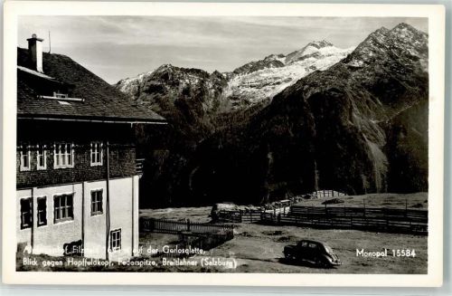 Filzstein Alpengasthaus Filzstein mit Hopffeldkopf Federspitze und Breitlahner Hüttenstempel