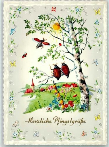 Pfingsten vermenschlicht Schmetterlinge Blumen
