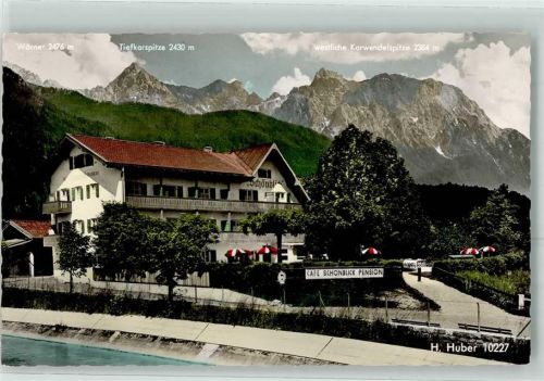 Krün Hotel Pension Schönblick mit Wörner Tiefkarspitze Karwendelspitze