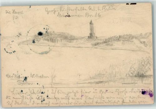 1909 Zeichnung Kaiser Wilhelm Turm Havel