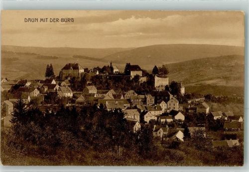 Daun 1909 mit Burg Daun Eifel-Serie No.2