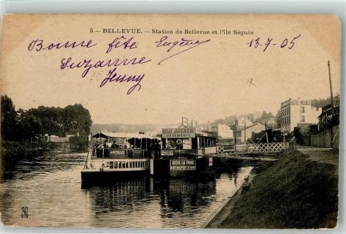 Boulogne-Billancourt Station de Bellevue et l ile Seguin Schiff Boot Hotel Meuble