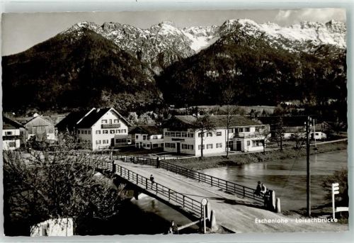 82438 W8116 Eschenlohe , Loisach Foto AK Loisachbrücke