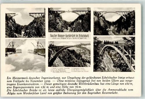 Echelsbach Bau der Ammer Hochbrücke