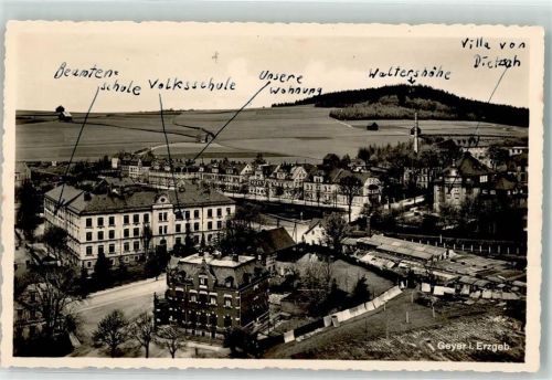 Geyer mit Beamtenschule Volksschule Dietzsch-Villa und Waltershöhe