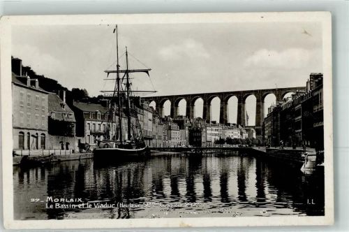 Morlaix Le Bassin et le Viaduc Viadukt Brücke Schiff