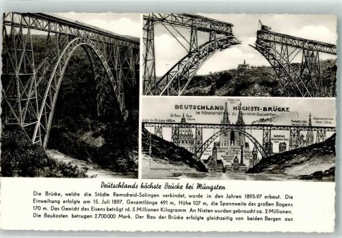 Müngsten Riesenbrücke Brückenbau