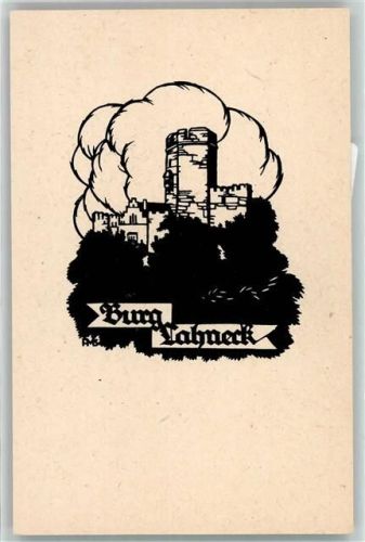 Lahnstein Burg Lahneck Scherenschnitt A. M. Schwindt