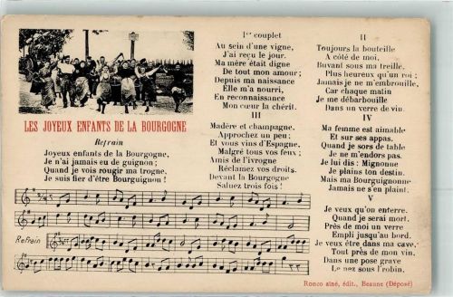 Beaune les Joyeux entfants de la Bourgogne Lied Noten Tanz Musik