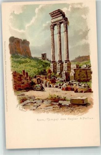 Roma sign.G.Gioja Tempel des Castor und Pollux Meissner und Buch Serie 1018