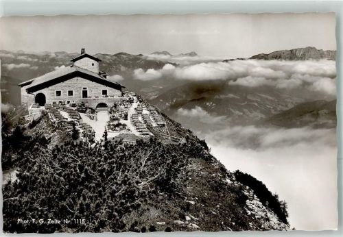 Kehlsteinhaus mit Zwiesel Staufen und Untersberg Hüttenstempel