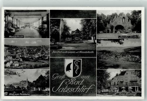 Bad Salzschlirf Wandelhalle Lourdes Grotte Bonifatiusbrunnen Hotel Badehof