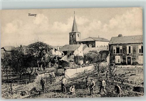 Essey Kirche Mauer Männer Landwirtschaft