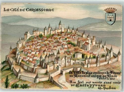 Carcassonne Festung Wappen sign.