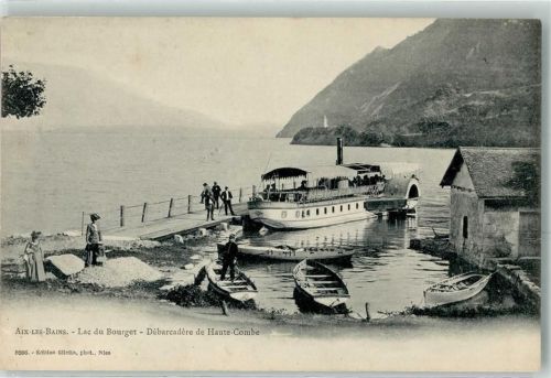 Aix-les-Bains Lac du Borget Debrarcadere der Abtei Hautecombe Seitenraddampfer