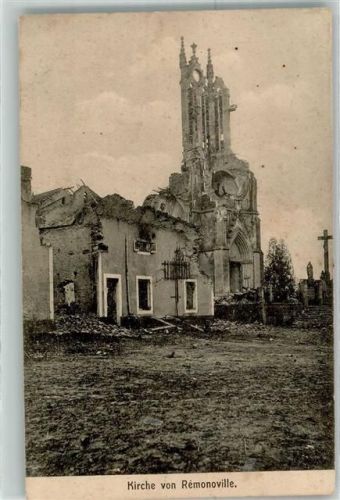 1915 Kirche Zerstörte Ort Remonoville Ort lt. Recherche