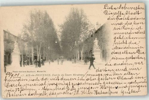 Aix-en-Provence 1901 Entree du Cours Mirabeau