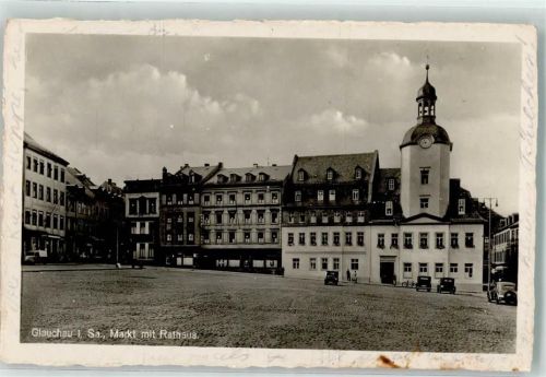 Glauchau Marktplatz Rathaus Auto