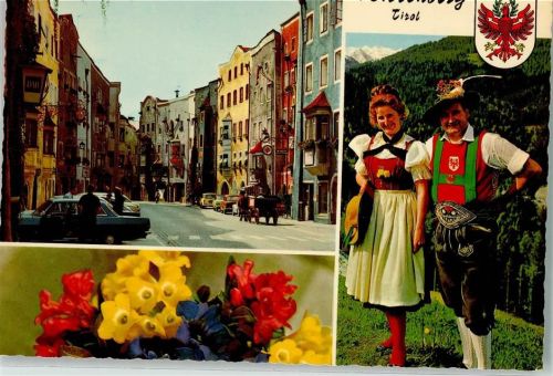 Rattenberg 1968 Südtiroler Straße Tiroler Tracht nur Scan beschnitten